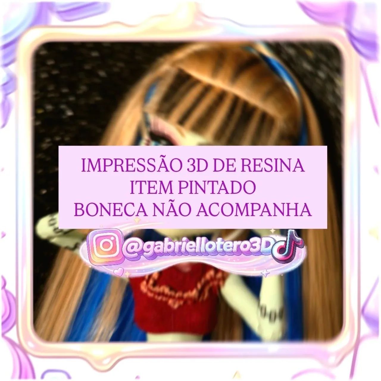 Câmera miniatura para bonecas Barbie, Monster High, Ever After High - impressão 3D - Foto 2