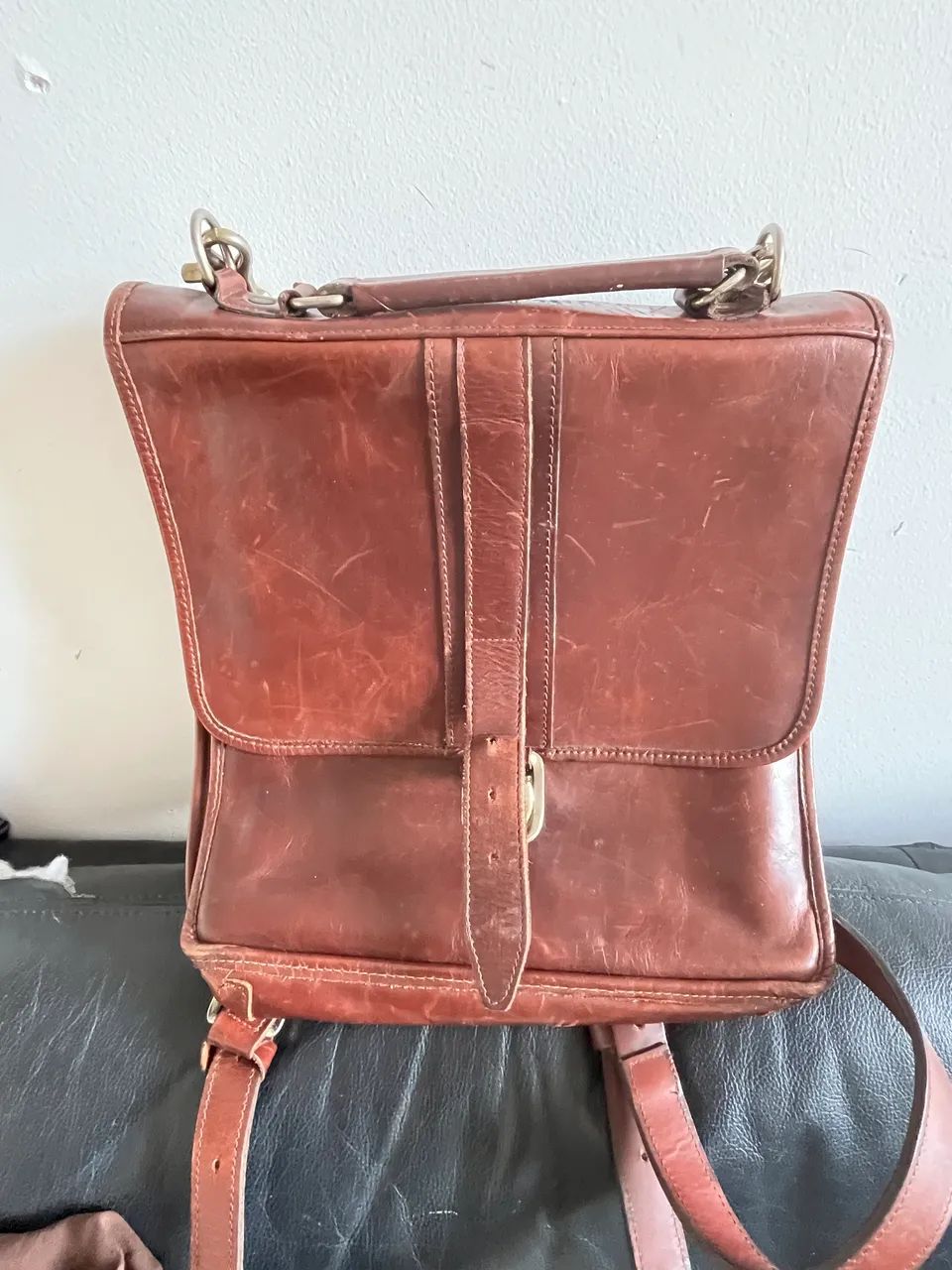 Back Pack couro marrom com alcas - Foto 2