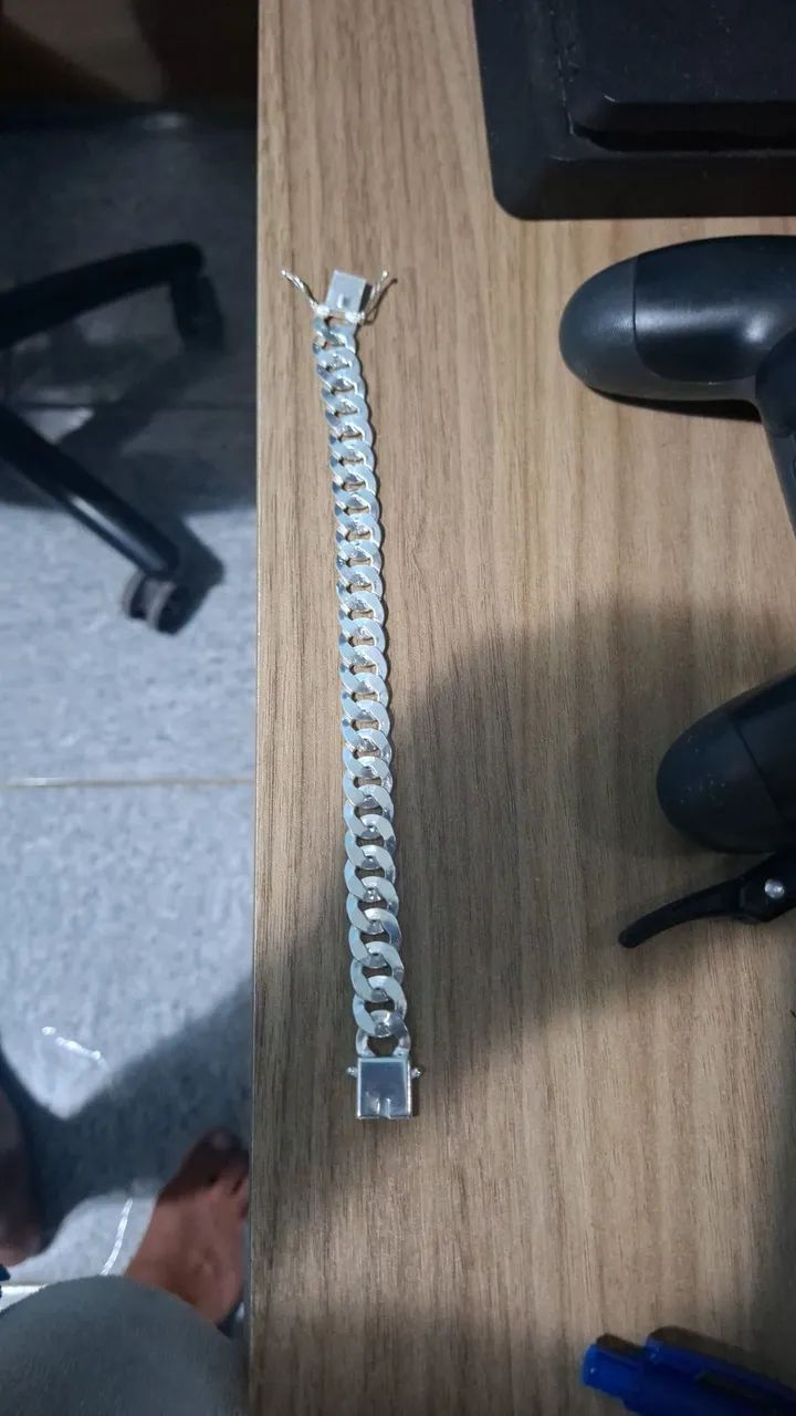 Pulseira 13mm prata mista - Foto 3