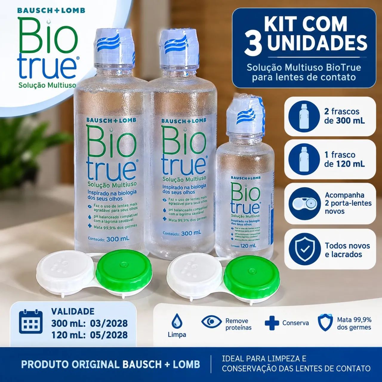 SOLUÇÃO MULTIUSO BIO TRUE - KIT COM 3 UNIDADES
