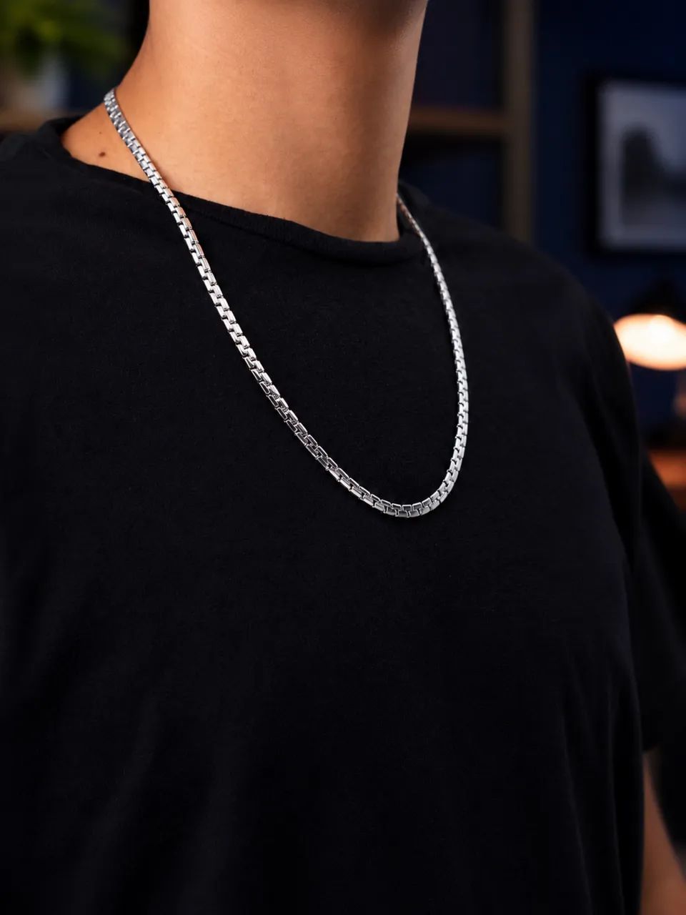Correntinhas da cor prateada+pulseira 