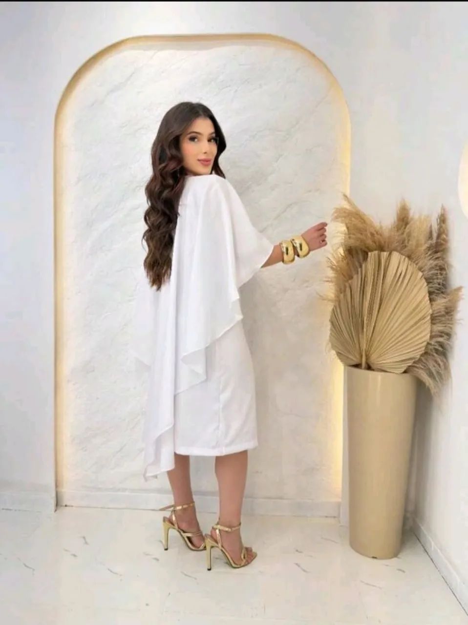 Vestido Midi tomara que caia capa/ noiva civil  - Foto 2