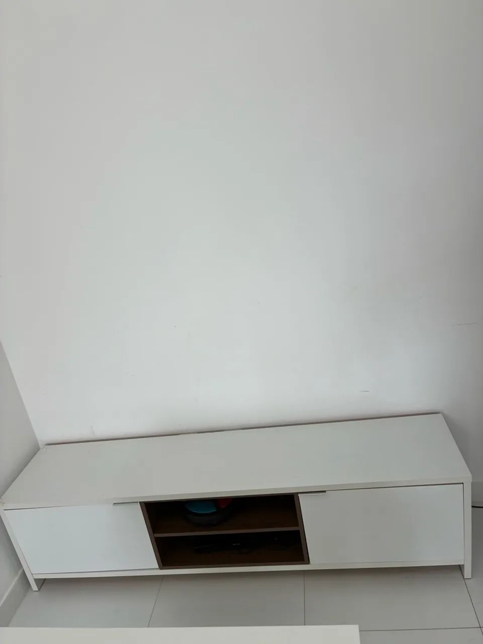 RACK BAIXO COM PORTAS E PRATELEIRAS, BRANCO  - Foto 5
