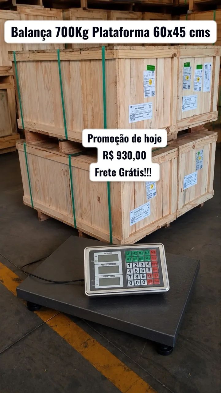 Balança Digital Para Pesar Caixas 700kg Sem Coluna 45x60cm - Foto 2