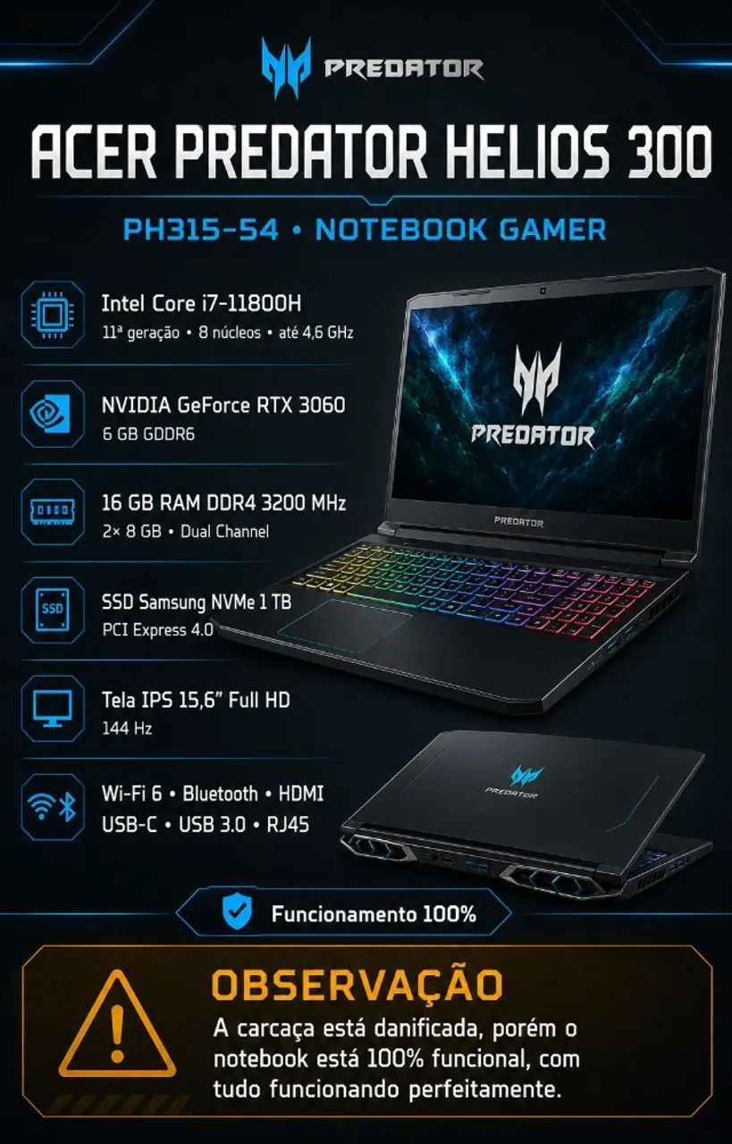 Notebook I7 Acer Predator