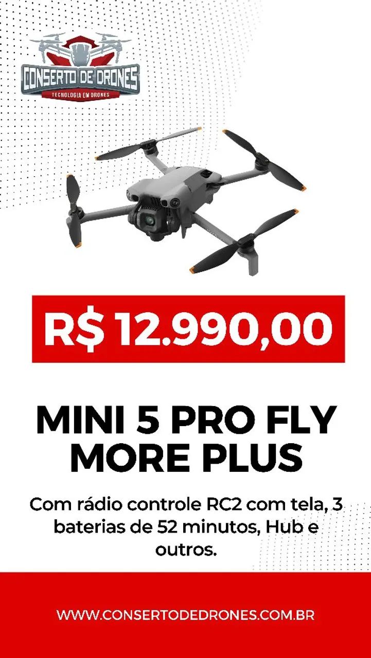 Drone DJI Mini 5 Pro Fly More Plus BR