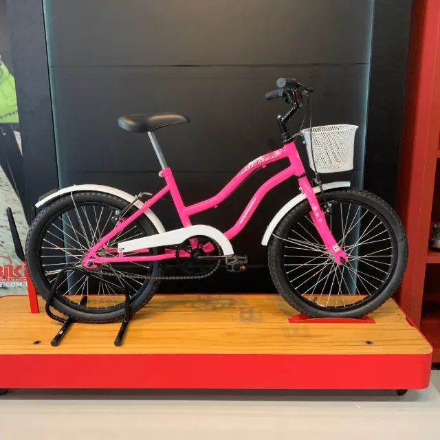 Bicicleta Infantil Dalannio Beach Retrô Aro 20 Rosa Chiclete Nova - Foto 2