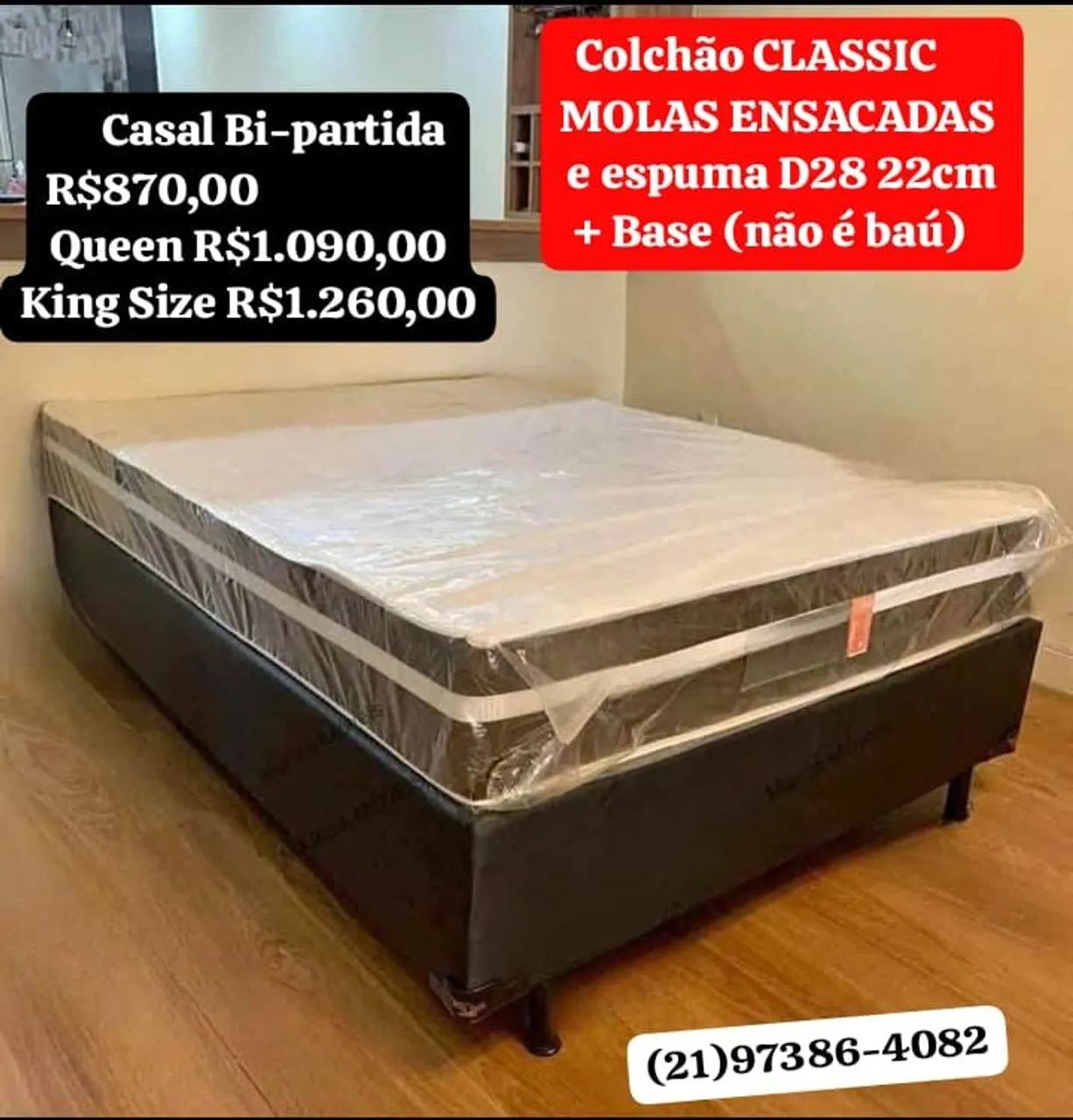 Colchão+ base (não é baú)