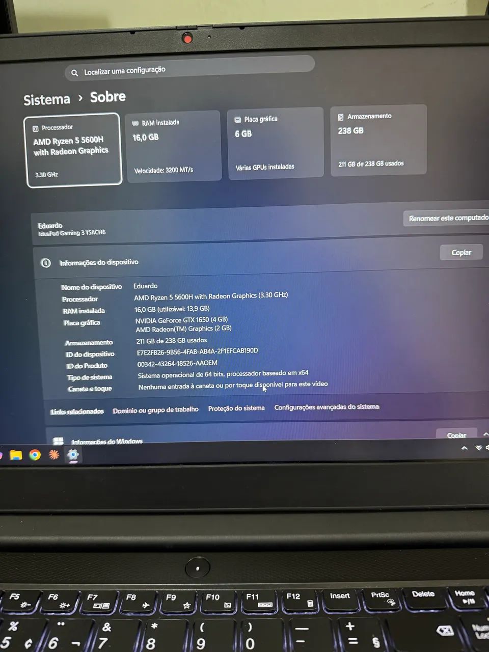 Notebook ideapad gaming 3