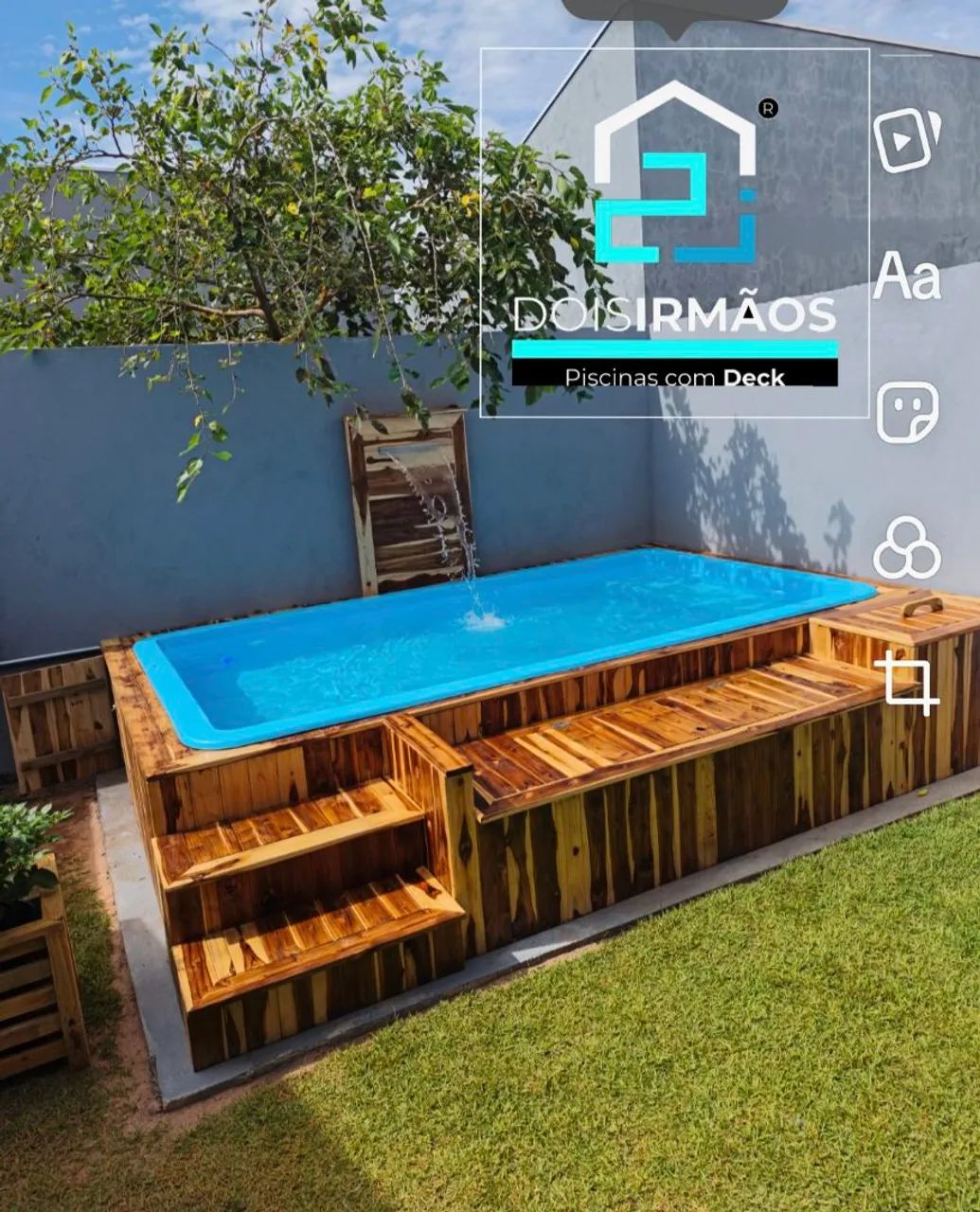 Kit piscina 5mil litros com deck