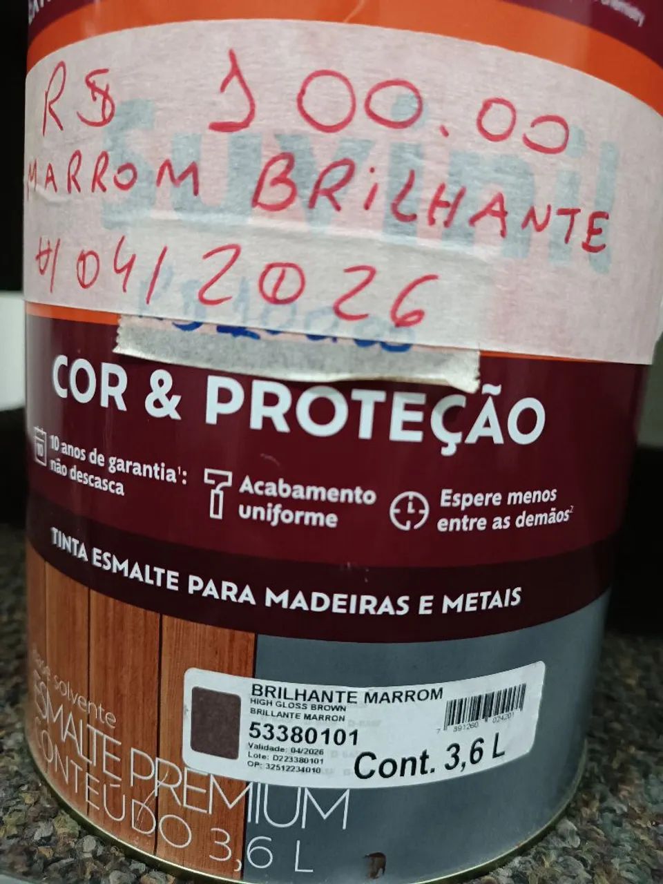 Tinta Esmalte Premium Suvinil Marrom Brilhante  - Foto 2
