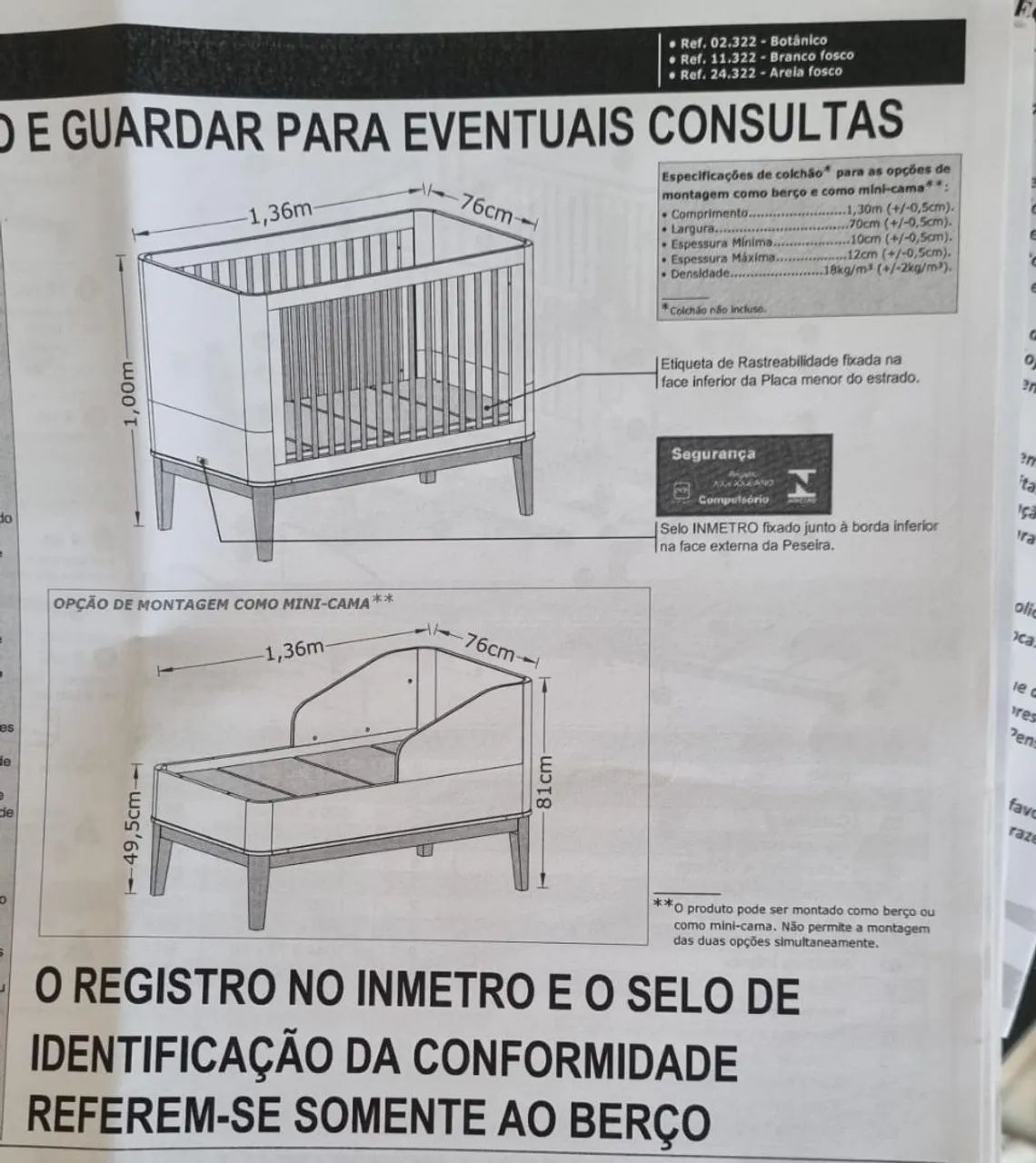 Kit Berço e Cômoda estado de zero  - Foto 4