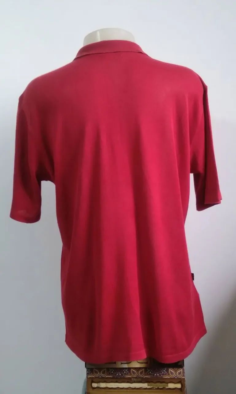 Camisa Polo Malha Vermelha Tam G - Foto 4