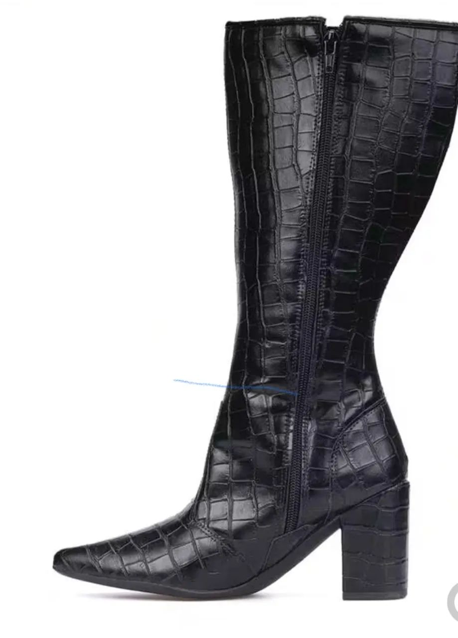 Bota preta cano longo 