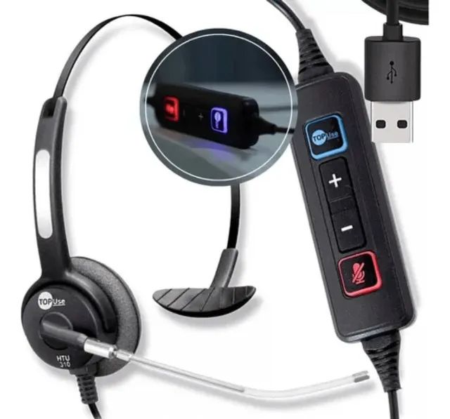 Headset Top Use Htu-310 Usb Aprimore Chamadas E Reuniões - Foto 3