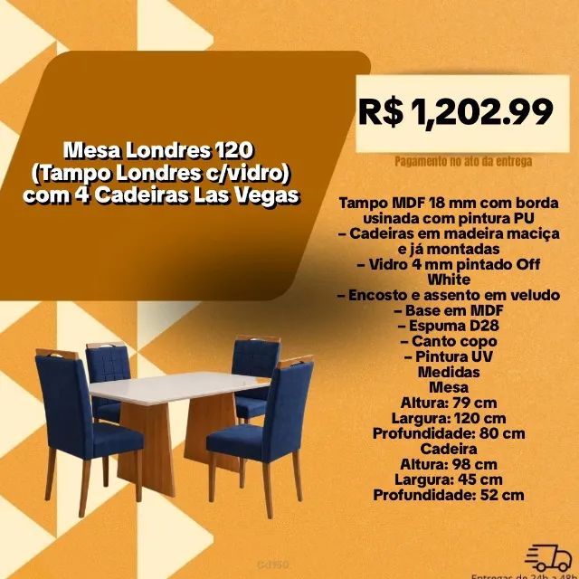 Mesa 4 cadeiras - Foto 5