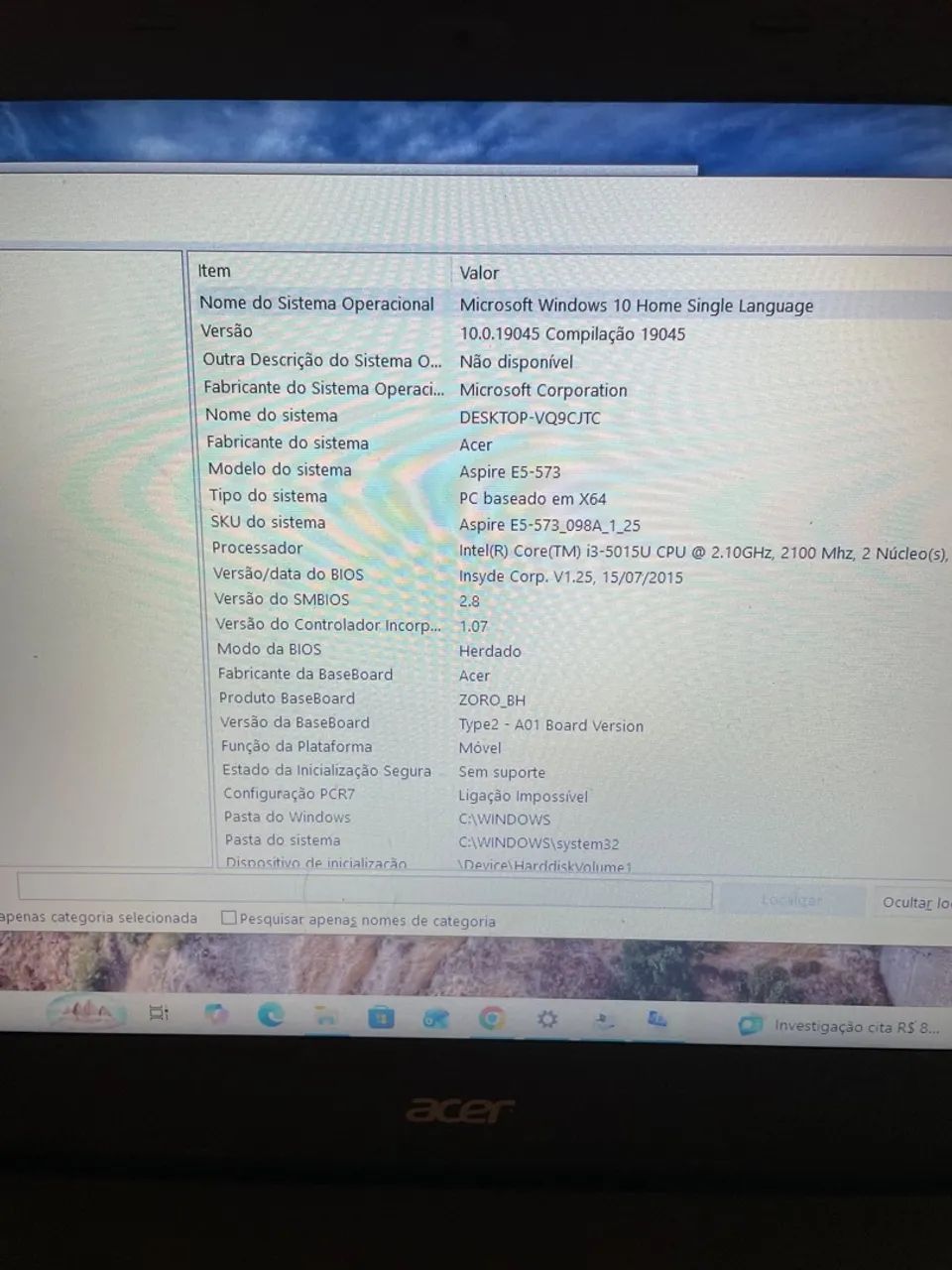 Notebook Acer- i3,SSD e 4G de ram - Foto 2