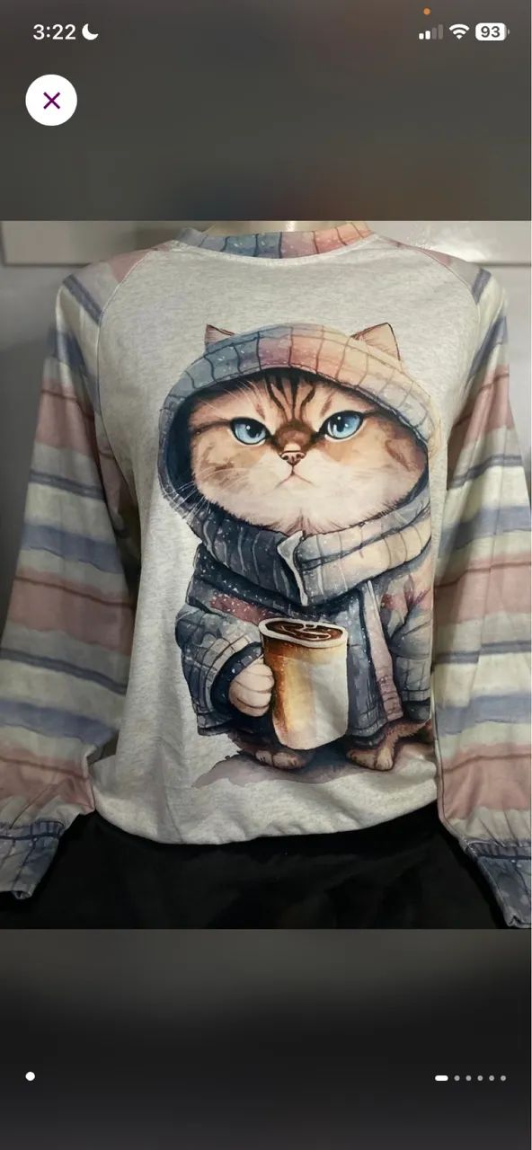 Blusa feminina de gatinho  - Foto 5