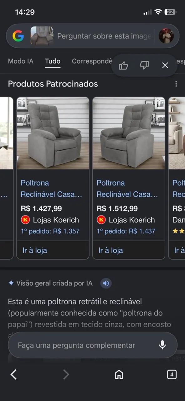Poltronas Reclináveis Cinza - Foto 5