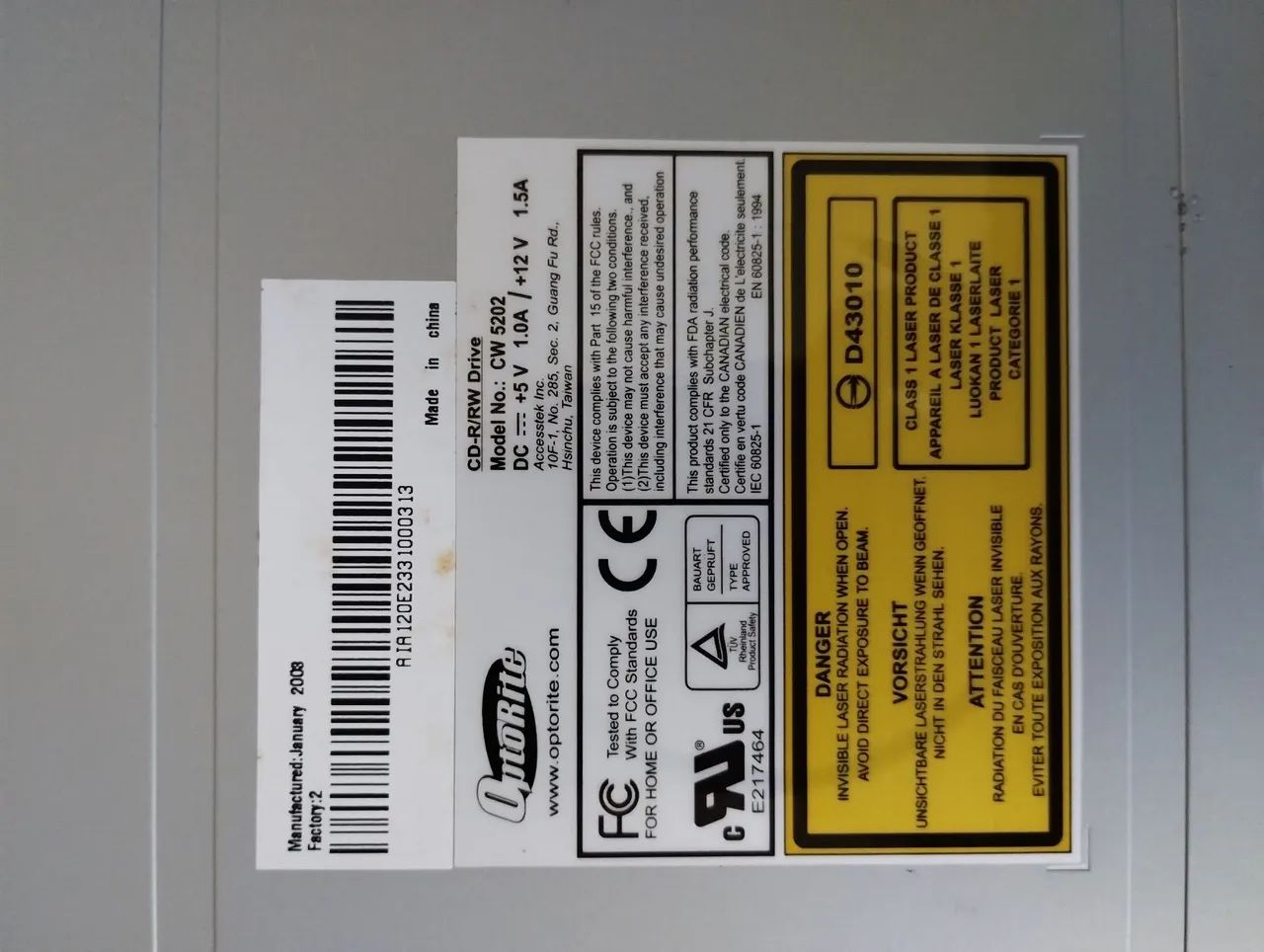 Drive CD-RW IDE Optorite CW 5202 - Foto 3