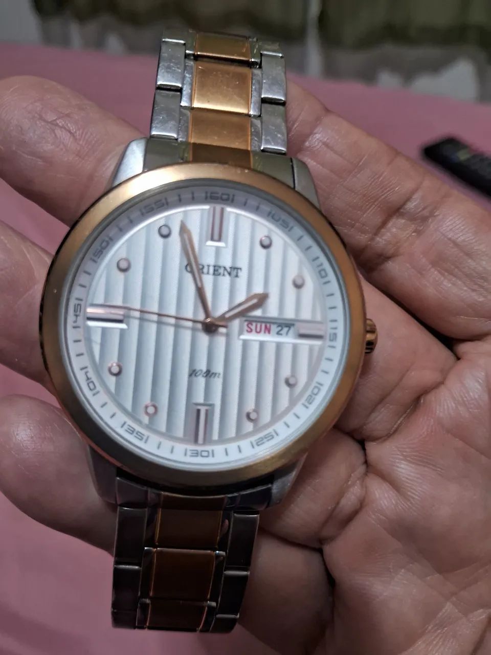 Relogio orient quartz em aço 