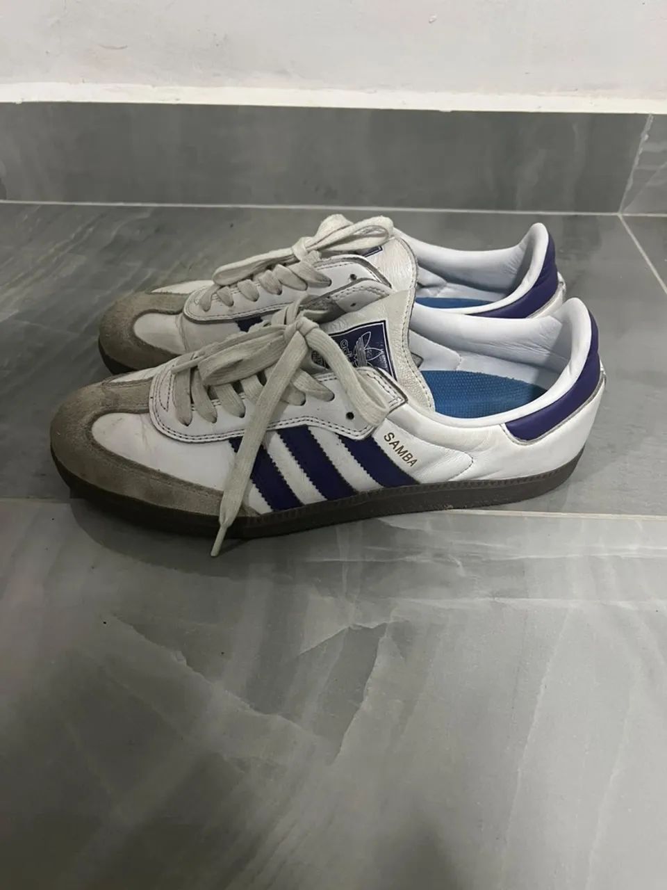 Adidas samba roxo e branco 