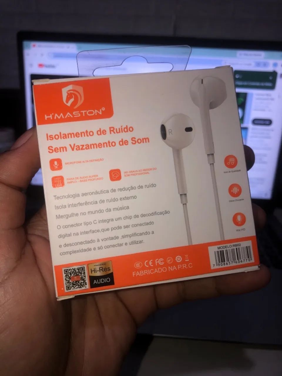 Fone com fio tipo-c RB02 - Foto 2