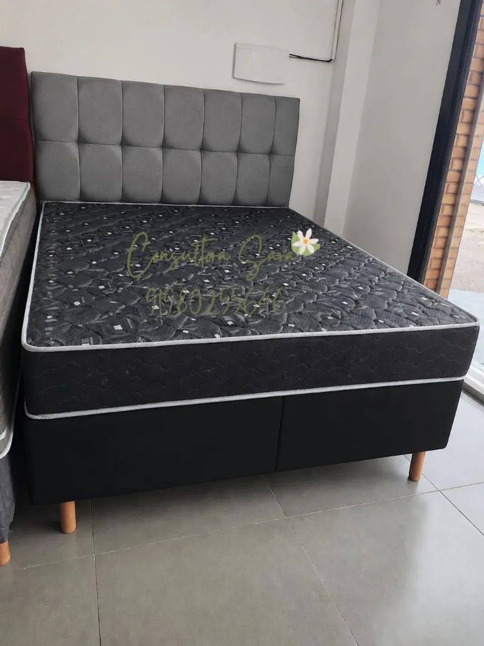 CAMA BOX CASAL MOLAS ENSACADAS BASE+COLCHÃO 