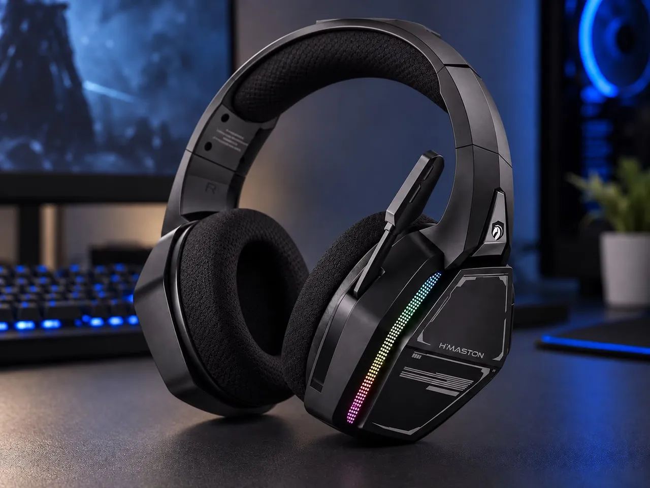 Headset Gamer Sem Fio H?Maston SNS13 com RGB e Microfone