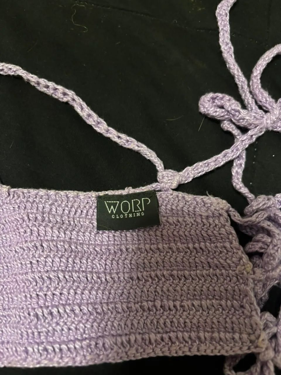 Cropped de crochet lilás - Foto 2