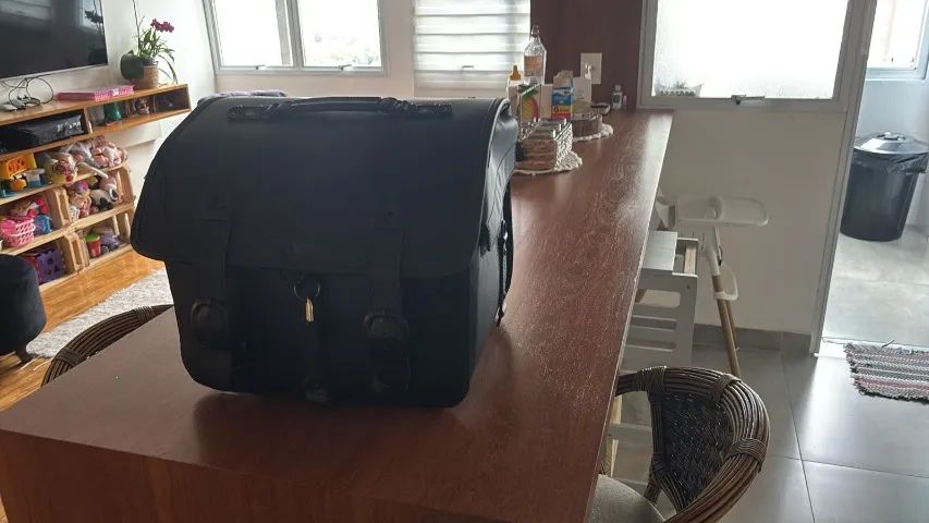 Baú de Couro Para Moto - Foto 3