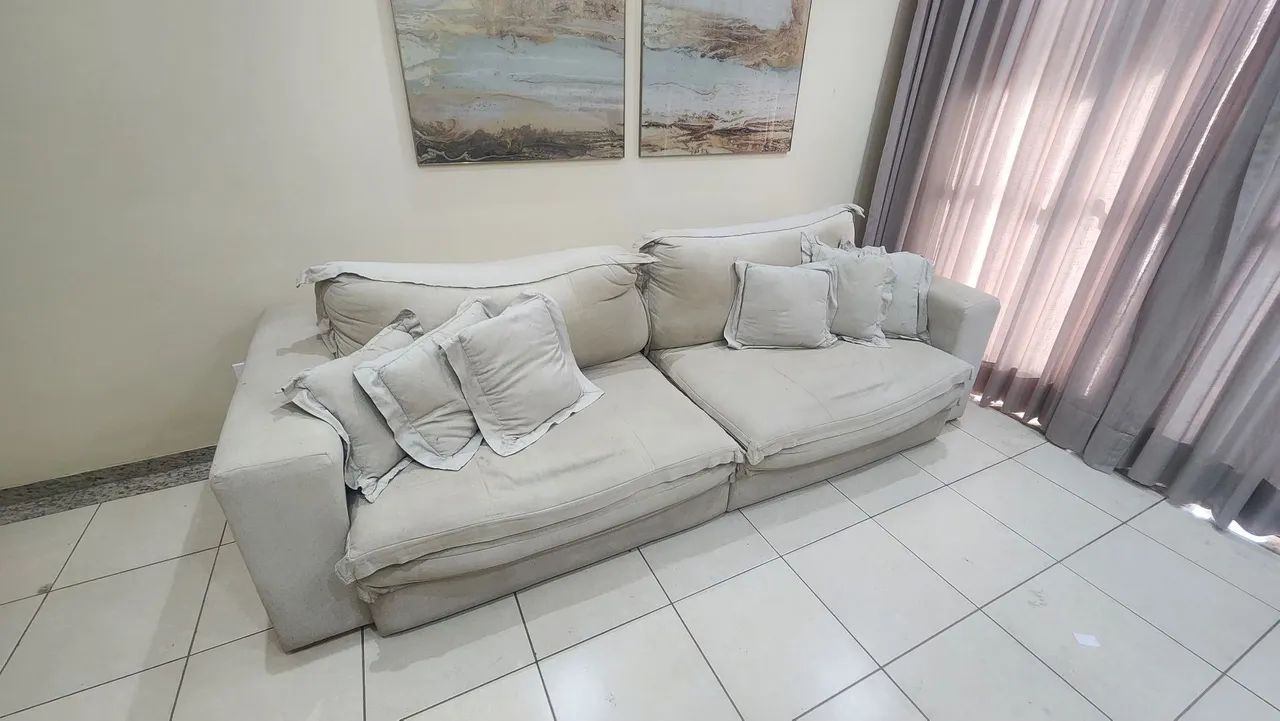 Sofa linho 3 metros - Foto 3