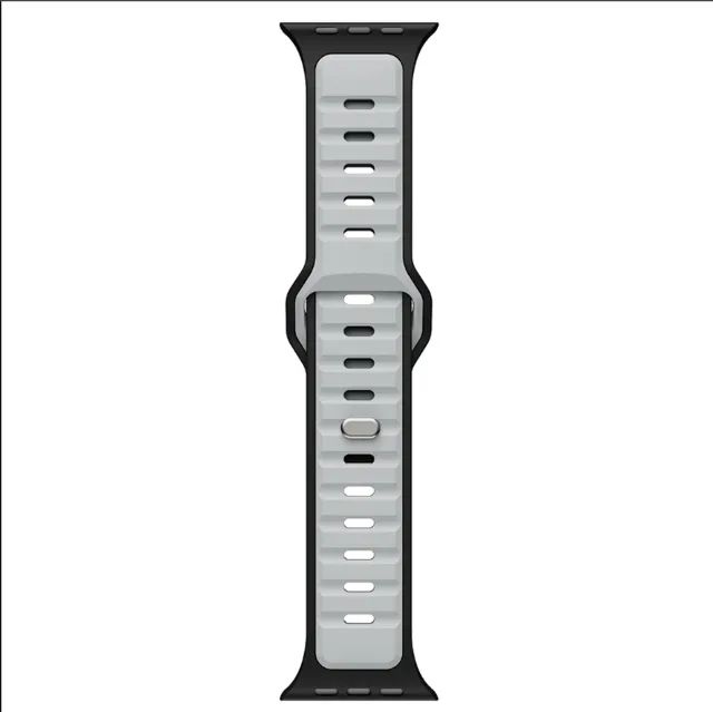 Pulseira Silicone Preta/Cinza para Apple Watch 42/44/45/46/49mm Nova - Foto 2