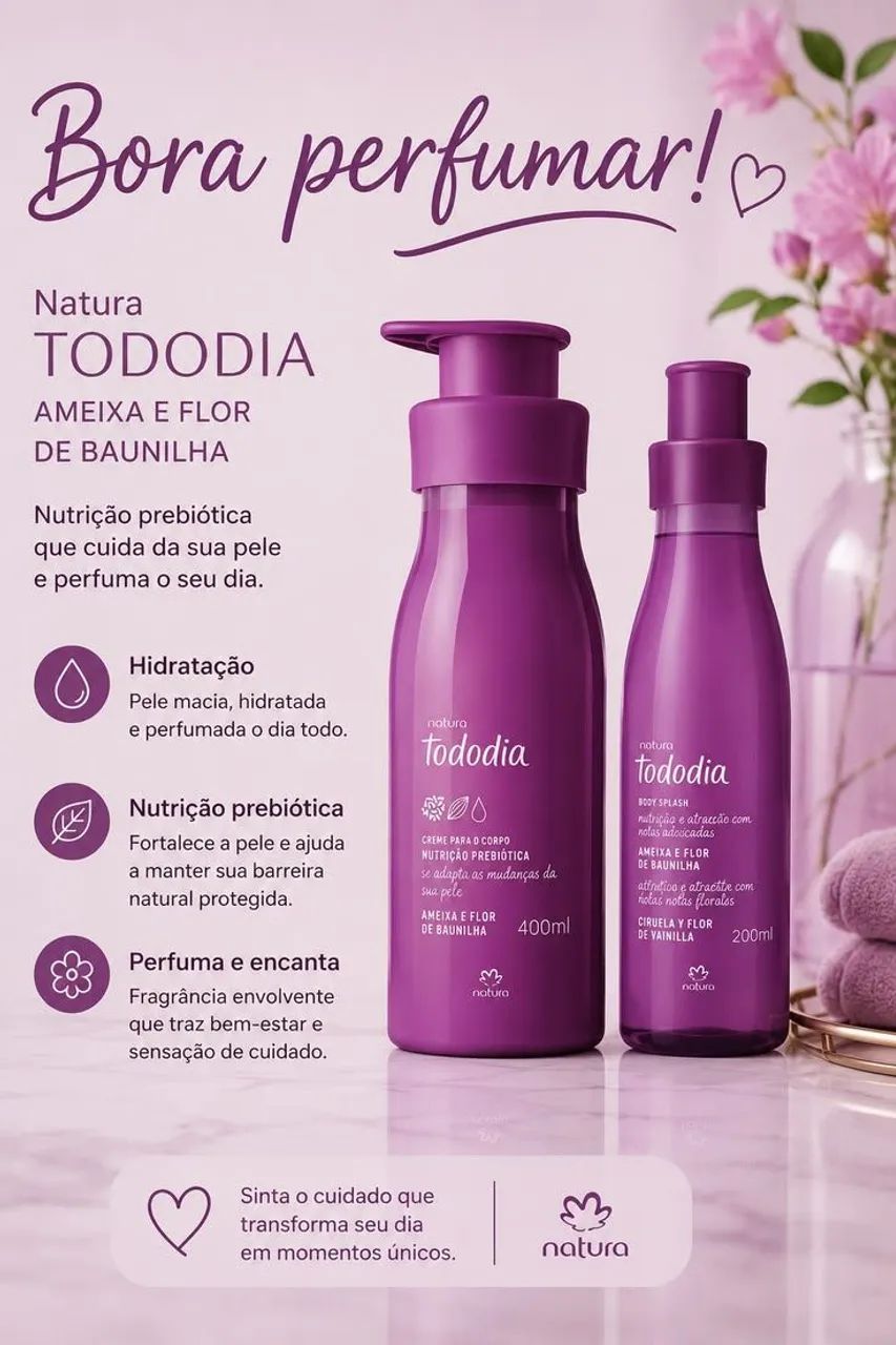 Kit hidratante + body splash ameixa e flor de baunilha 