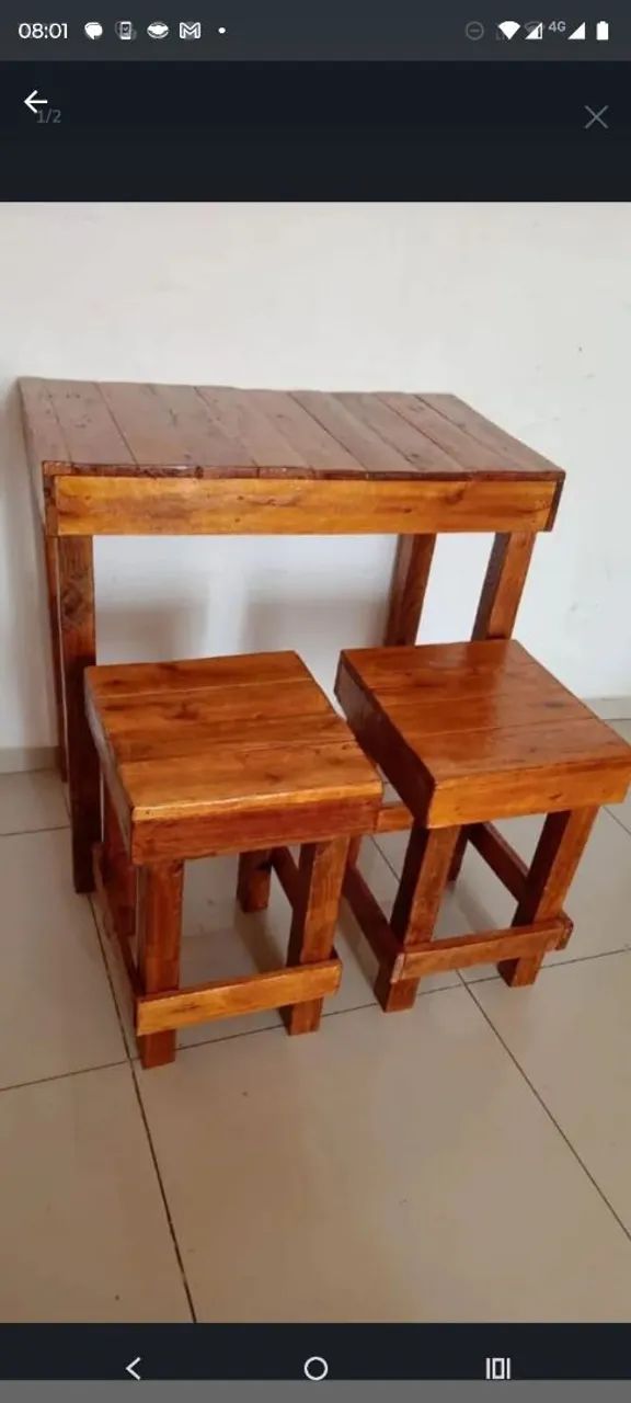 Conjunto de mesa e banquinhos ( novo) - Foto 2