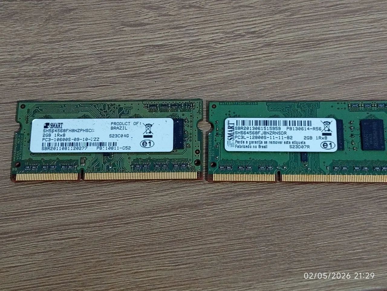 Dois pentes de 2GB para notebook, ativar o seu do Channel443790279721635840