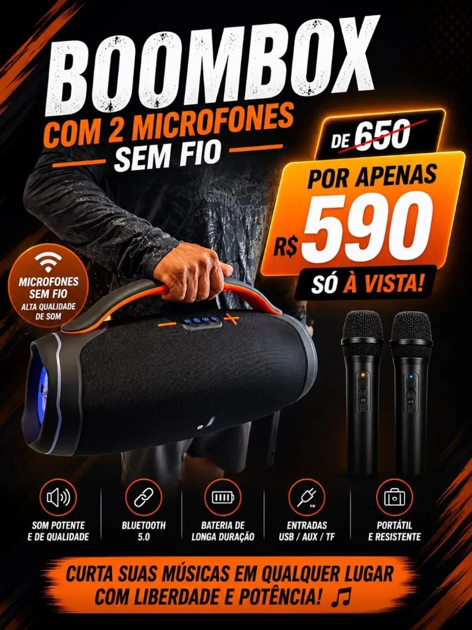 SOM BLUETOOTH BOOMBOX ESPECIAL 
