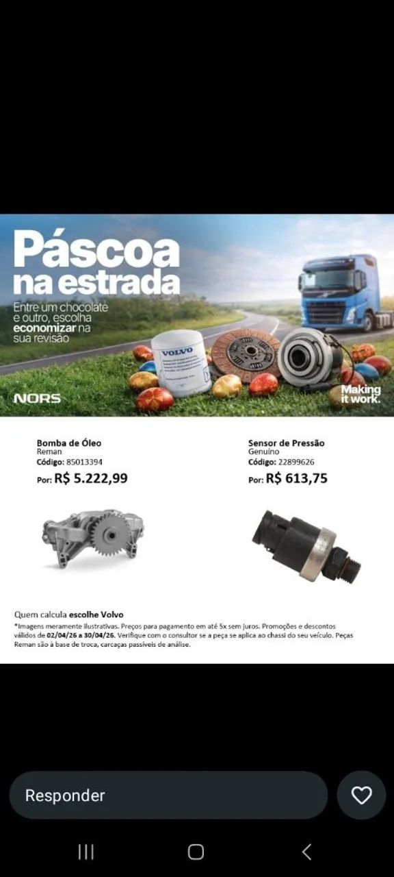Bomba de óleo de motor do volvo fh 460 2014 original  - Foto 6