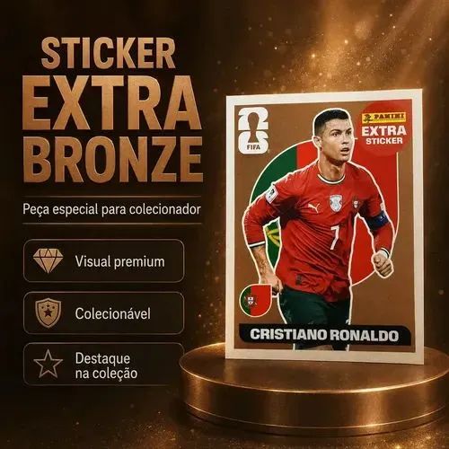 Figurinha da Copa 2026 - Cristiano Ronaldo Extra Sticker Bronze - Foto 3