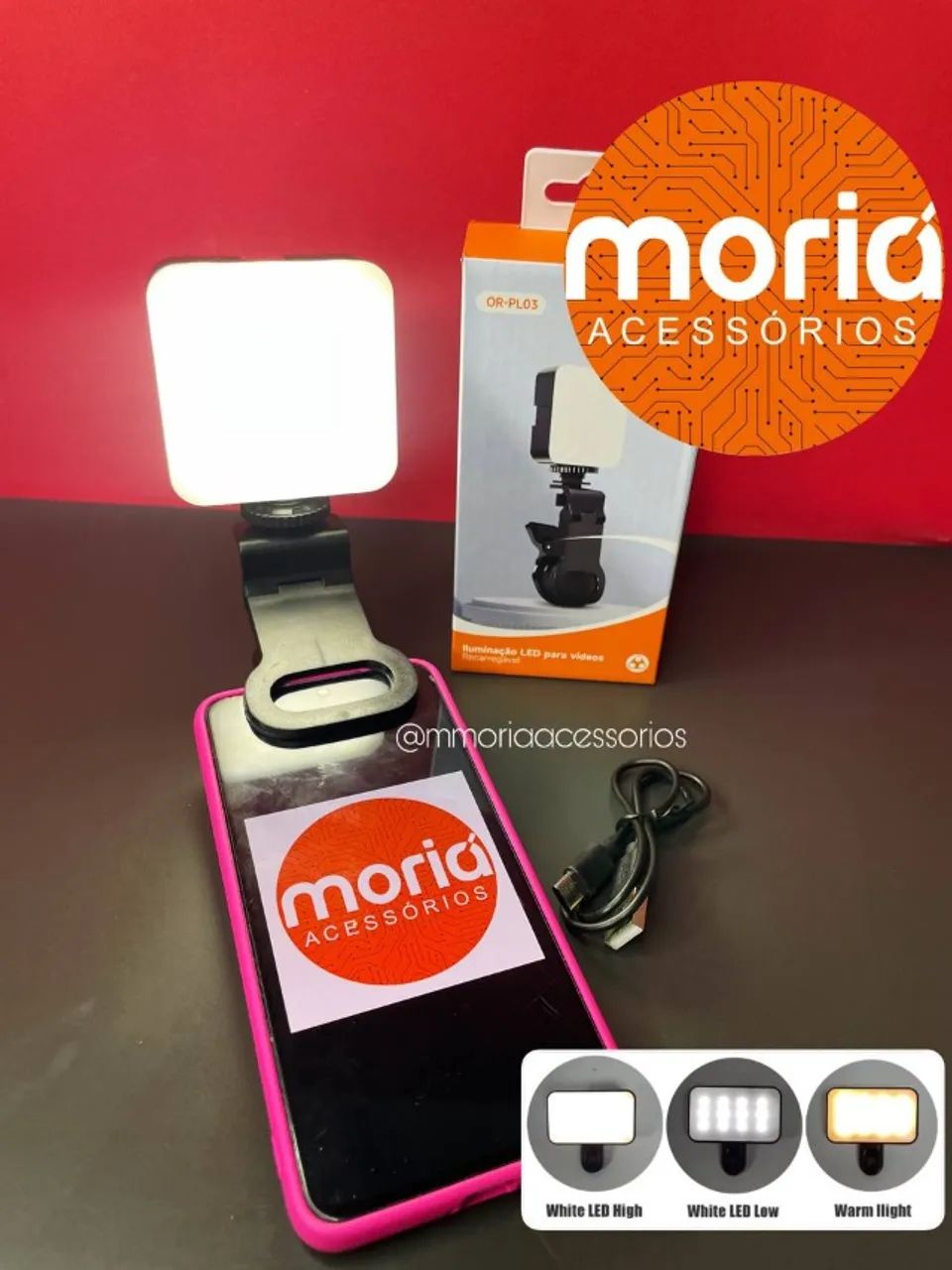 Selfie Ring Light Luz Para Celular Mini-iluminador Portátil - Foto 5