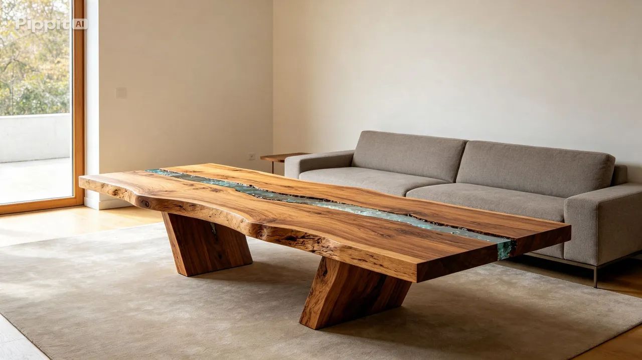 Mesa com resina