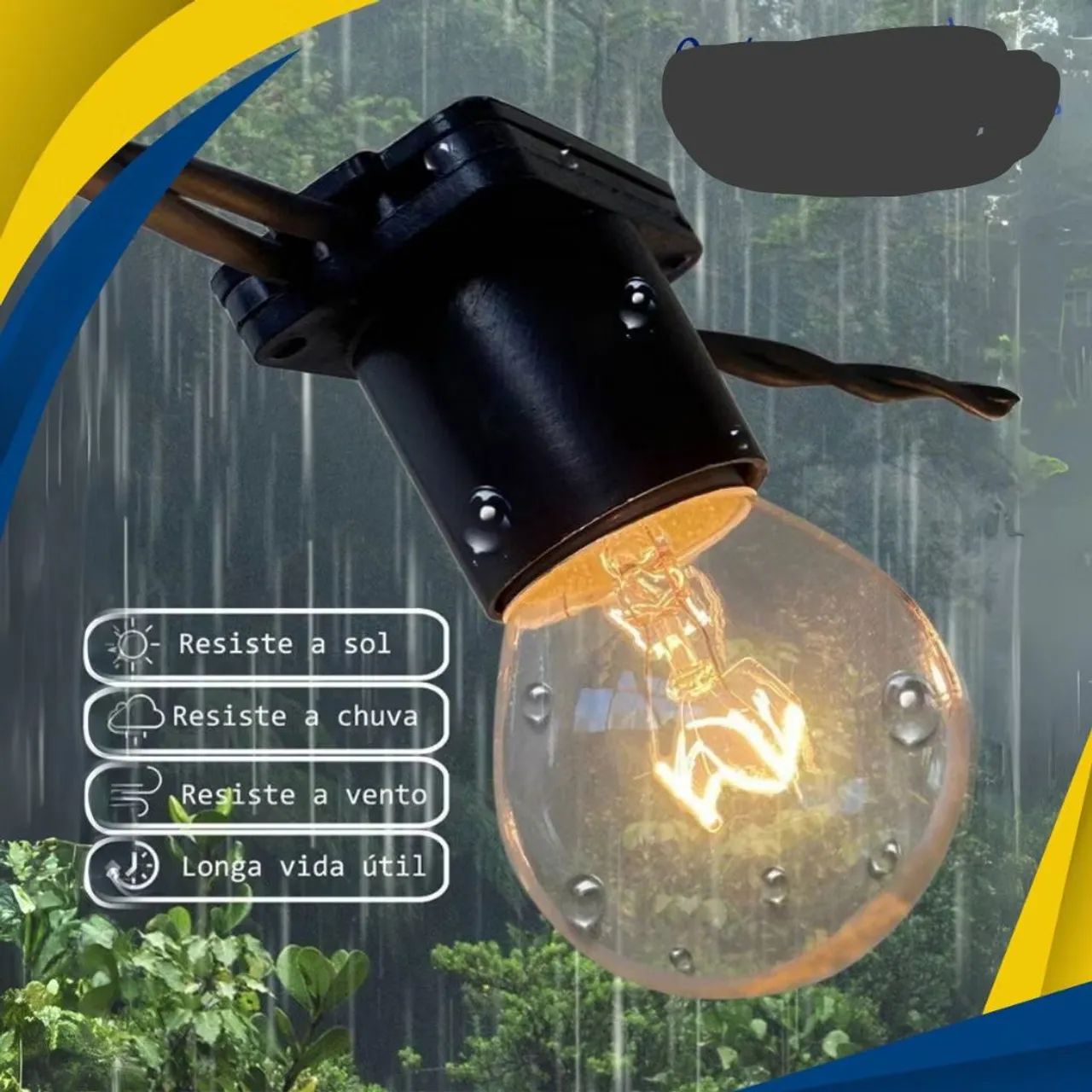 Varal 15 Metros com lâmpada incandescente 