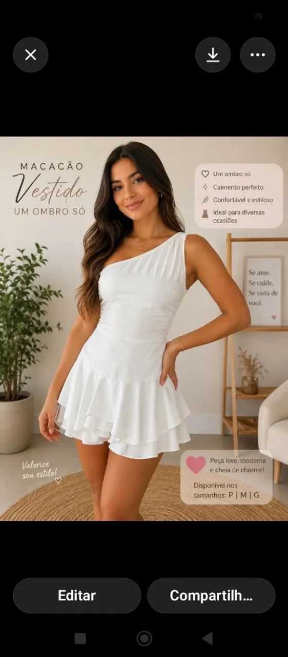 Vestido macacão branco 