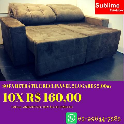 Sofá Retratil e Reclinavel 2m TOP Em 10x no cartão
