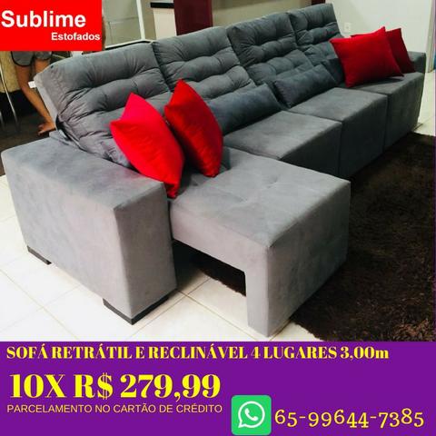 Sofá Retratil e Reclinavel 3m Em 10x no cartão (Sublime Estofados)