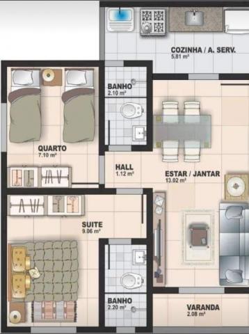Apartamento com 2 dormitórios no Bella Roma - Foto 13