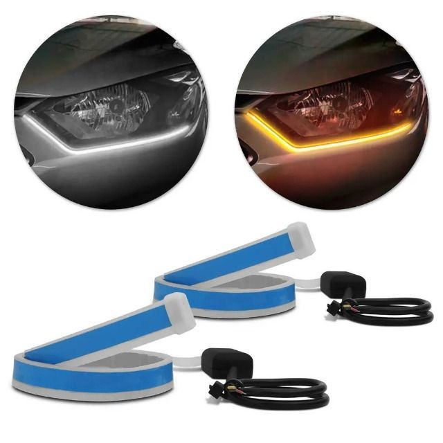 Fita Led Dual Color Pisca Farol Principal Milha 3000k/6000k 45 - Foto 2
