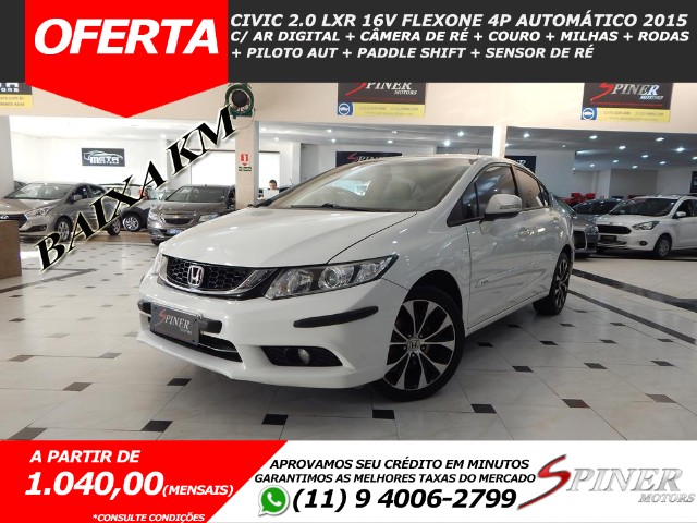 HONDA CIVIC 2.0 LXR 16V FLEXONE 4P AUTOMÁTICO COMPLETO IMPECÁVEL