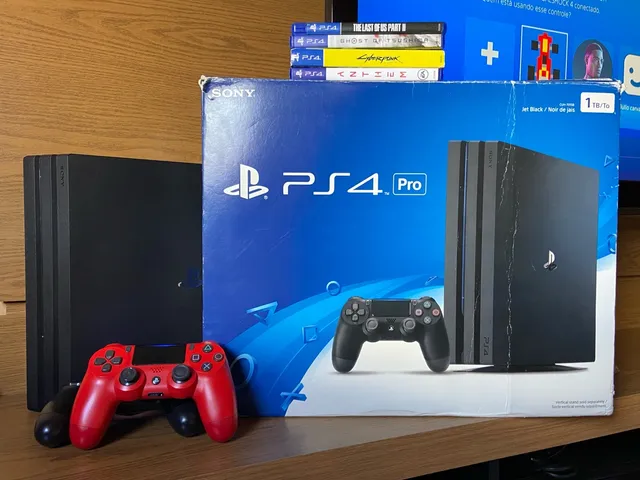 Playstation 4 Ps4 Slim Original + PS Plus Deluxe 300 Jogos Originais