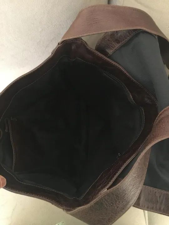 Bolsa em couro natural, cor marrom  - Foto 2